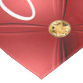 Red Gold Diamond Tufted Custom Text Tablecloth Tischdecke (Schrägansicht)