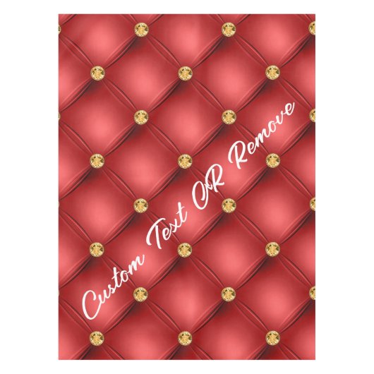 Red Gold Diamond Tufted Custom Text Tablecloth Tischdecke (Vorderseite)