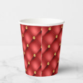 Red Gold Diamond Tufted Paper Cups Pappbecher (Rechts)