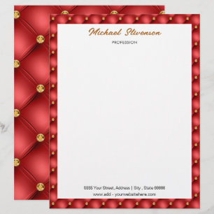 Red Gold Diamonds Gerahmt Letterhead Personalisier Briefbogen