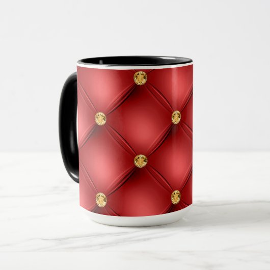 Red Gold Diamonds Tufat Coffee Tasse (Vorderseite Links)