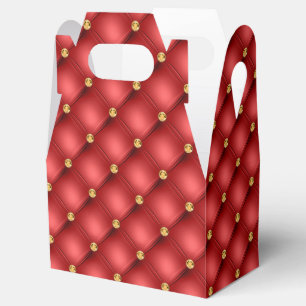 Red Gold Diamonds Tufed Fevor Box Geschenkschachtel