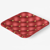 Red Gold Diamonds Tufted Paper Teller (Gewinkelt)