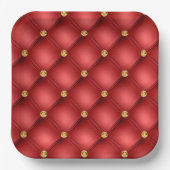 Red Gold Diamonds Tufted Paper Teller (Vorderseite)