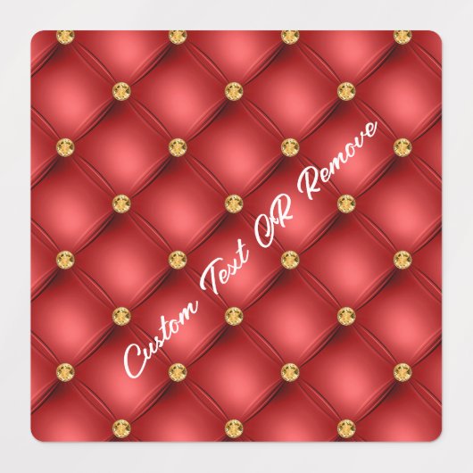 Red Gold Diamonds Tufted Stickers mit benutzerdefi Etiketten (Design 1)