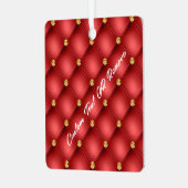 Red Gold Diamonds Weihnachtsschmuck Custom Text (Vorderseite links)
