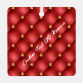Red Gold Diamonds Weihnachtsschmuck Custom Text (Rückseite)