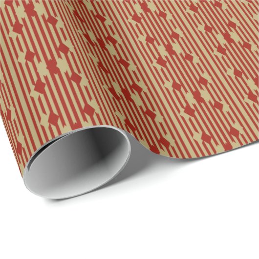 Red Gold Diamonds Wrapping Paper Geschenkpapier (Rolleneckpunkt)