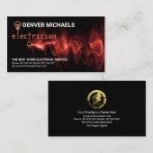 Red Gold Electrical Signage Red Electrical Charge Visitenkarte (Vorne/Hinten)