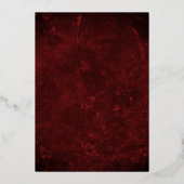 Red Gold Elegant Damask Tiara Quinceanera Folieneinladung (Rückseite)