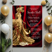 Red Gold Eleganter Sneaker Ball Einladung