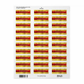 Red Gold Elegantes Rücksendeadresse-Label (Vorne)