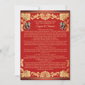 Red gold elephants Indian wedding rituals program Einladung (Vorderseite)