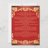 Red gold elephants Indian wedding rituals program Einladung (Rückseite)