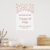 Red Gold Engagement Party Custom 20x30 Poster (Küche)