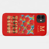 Red Gold Erstmalige Mongram Montag Neujahr des Kan Case-Mate iPhone Hülle (Rückseite (Horizontal))