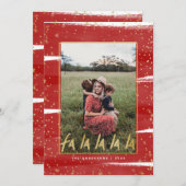 Red & Gold Fan La La La La Snowy Weihnachten (Vorne/Hinten)