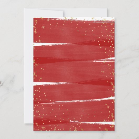 Red & Gold Fan La La La La Snowy Weihnachten (Rückseite)