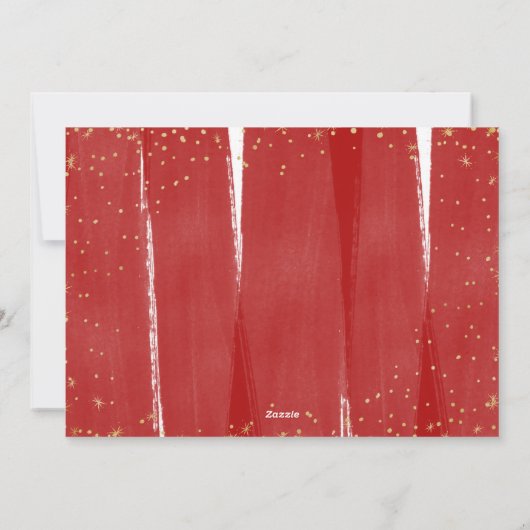 Red & Gold Fan La La La La Snowy Weihnachten (Rückseite)