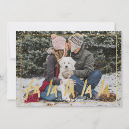 Red & Gold Fan La La La La Snowy Weihnachten