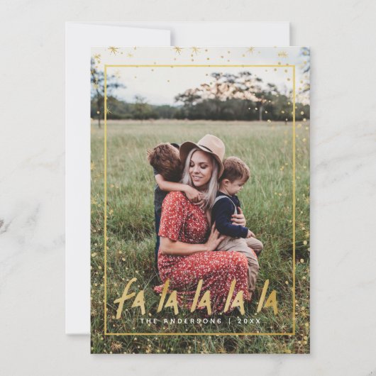 Red & Gold Fan La La La La Snowy Weihnachten (Vorderseite)