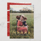 Red & Gold Fan La La La La Snowy Weihnachten (Vorne/Hinten)