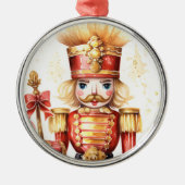 Red Gold Festivals Nutcracker Weihnachten Ornament Aus Metall (Vorne)