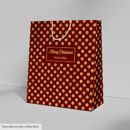Red Gold Festive Christmas Paper Gift Bag Custom Mittlere Geschenktüte