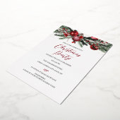 Red Gold Festive Folies Weihnachtsfest Party Folieneinladung (Gedreht)