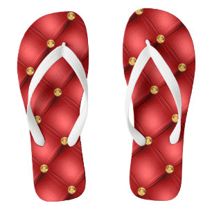 Red Gold Flip Flops Badesandalen