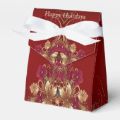 Red Gold Floral Holiday Geschenkboxen Geschenkschachtel (Vorderseite)
