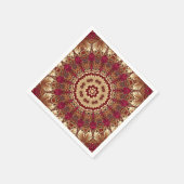 Red Gold Floral Holiday Napkin Serviette (Ecke)