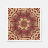 Red Gold Floral Holiday Napkin Serviette (Vorderseite)