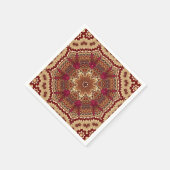 Red Gold Floral Holiday Napkin Serviette (Ecke)