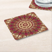 Red Gold Floral Holiday Paper Untersetzer (angewinkelt)