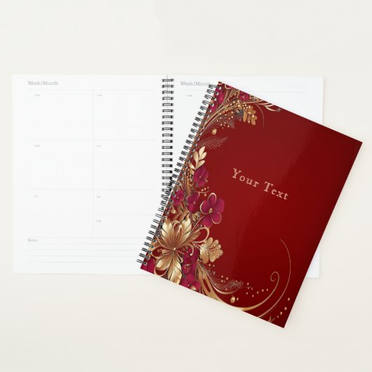 Red Gold Floral Holiday Planer (Anzeige)