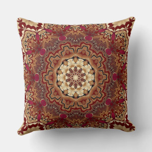 Red Gold Floral Holiday Throw Kissen
