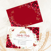 Red Gold Floral Quinceanera Antwort