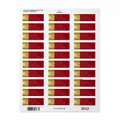 Red, Gold Floral Return Address Label (Vorne)