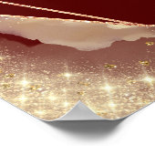 Red Gold Floral Rosen Quinceanera Sign Willkommen Poster (Ecke)