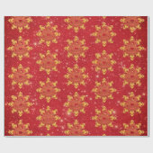 Red Gold Floral Snake 2025 Chinesisch Neujahr Zodi Geschenkpapier (Flach)