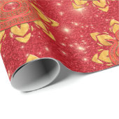 Red Gold Floral Snake 2025 Chinesisch Neujahr Zodi Geschenkpapier (Rolleneckpunkt)