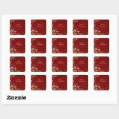 Red Gold Floral Sticker (Blatt)