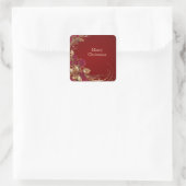 Red Gold Floral Sticker (Tasche)