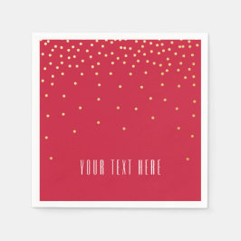 Red & Gold Foil Confetti Dot Holiday Party Neapel Serviette