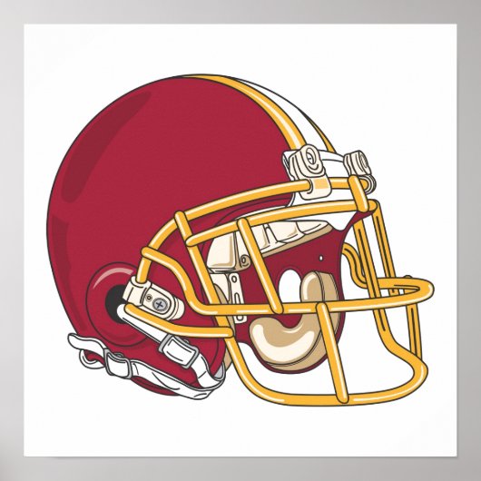 Red & Gold Football Helm Poster (Vorne)
