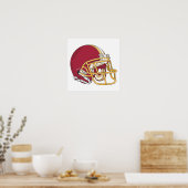 Red & Gold Football Helm Poster (Küche)