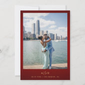 Red Gold Foto Ampersand Monogram Calendar Wedding Save The Date (Rückseite)