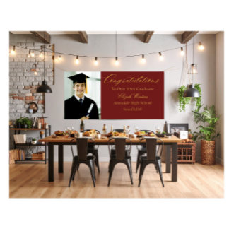 Red Gold Foto High School/Uni Graduate Banner