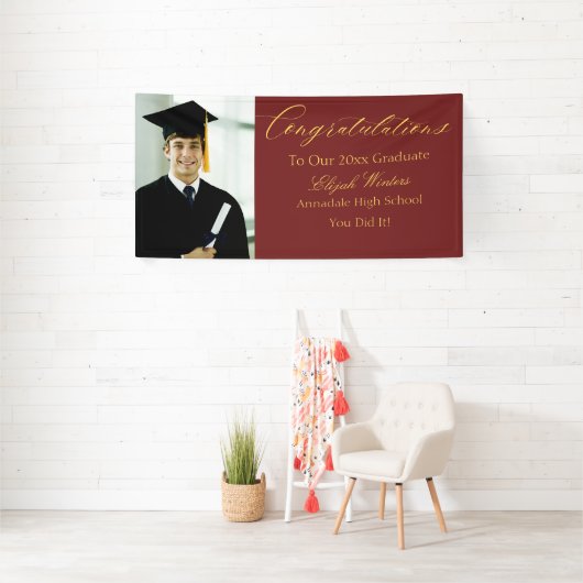 Red Gold Foto High School/Uni Graduate Banner (Insitu)